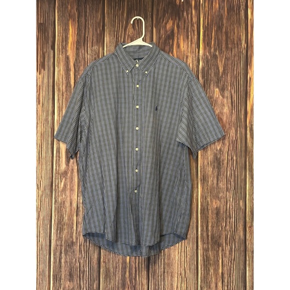 Polo Ralph Lauren Other - Ralph Lauren Shirt Mens XL Blue Gingham Check Blake Short Sleeve Button Down